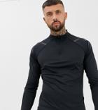 Asics Half Zip Top In Black - Black