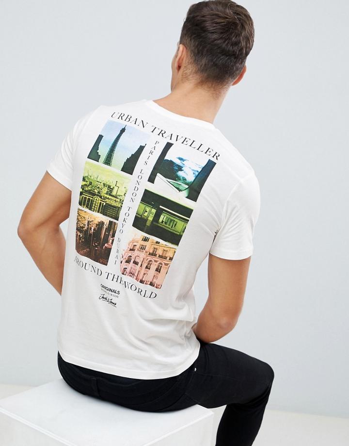 Jack And Jones Originals Back Print T-shirt - White