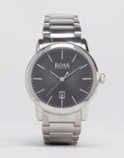 Boss By Hugo Boss Classic Stainless Steel Watch With Black Dial 1513398 - Silver