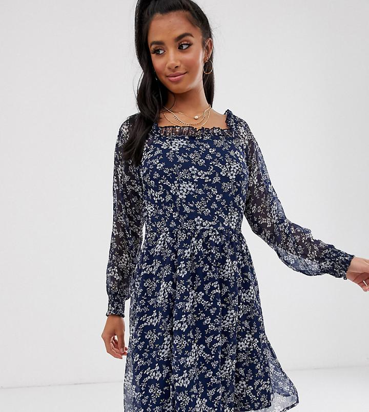 Vero Moda Petite Floral Square Neck Smock Dress
