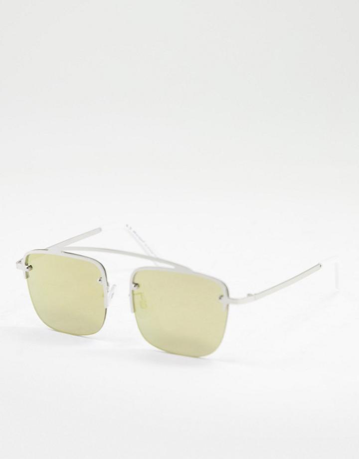 Aj Morgan Slice Square Lens Sunglasses-silver
