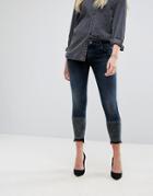 Dl1961 Florence Crop Skinny Jean With Contrast Wash Hem Detail - Blue