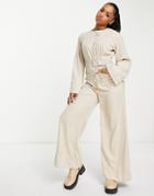 Lola May Utility Wide Leg Jumpsuit In Sand-neutral