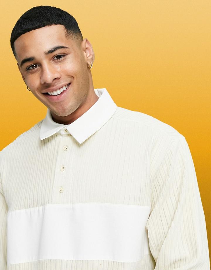 Asos 4505 Rugby Sweatshirt In Velour-white
