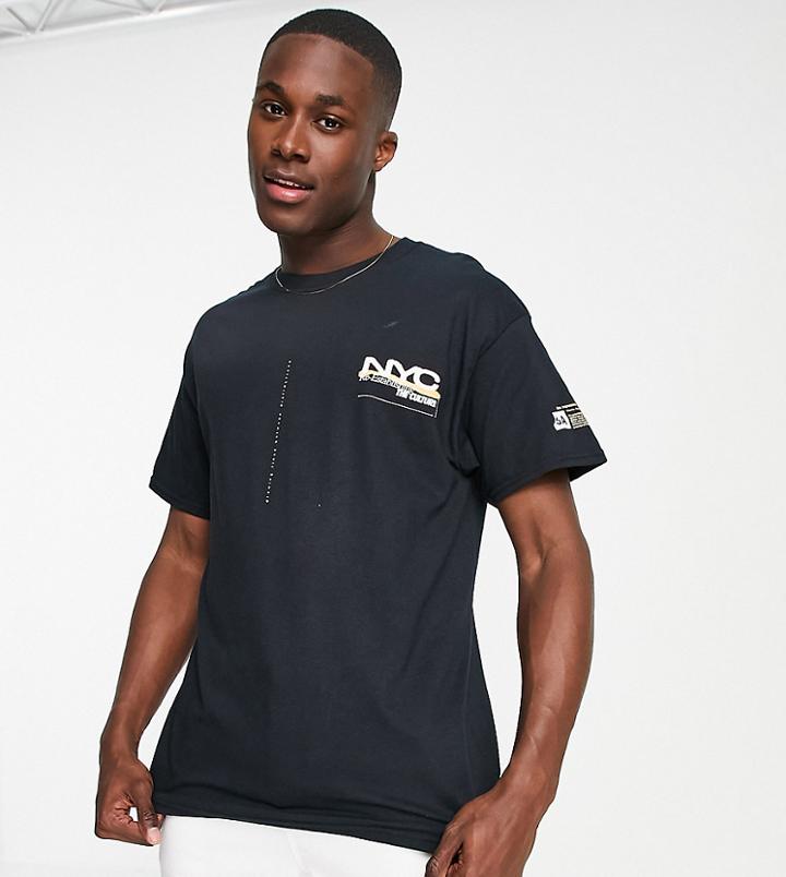 New Look Oversized Nyc Print T-shirt In Black