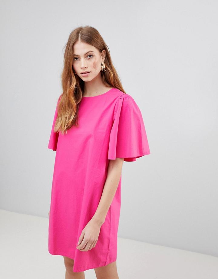 Vila Shift With Voluminous Sleeves - Purple