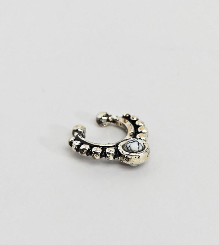 Reclaimed Vintage Inspired Faux Nose Ring In Silver Exclusive To Asos - Silver