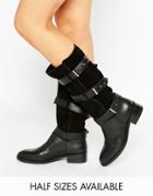 Asos Canterbury Suede Knee High Boots - Black