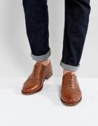 Walk London Harrington Toe Cap Weave Shoes - Tan