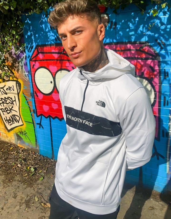 The North Face Mountain Athletic 1/4 Zip Hoodie In White