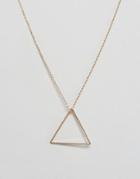 Nylon Gold Plated Triangle Pendant Necklace - Gold