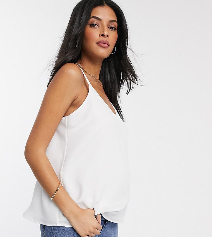 Asos Design Maternity Double Layer V Neck Cami In White