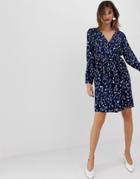 Vero Moda Abstract Leopard Print Wrap Mini Dress - Multi