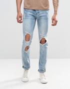 Sixth June Skinny Jeans With Distressing - Blue