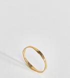 Asos Design Gold Plated Sterling Silver Graduating Flat Face Ring - Gold