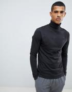Only & Sons Roll Neck Long Sleeve Top - Black
