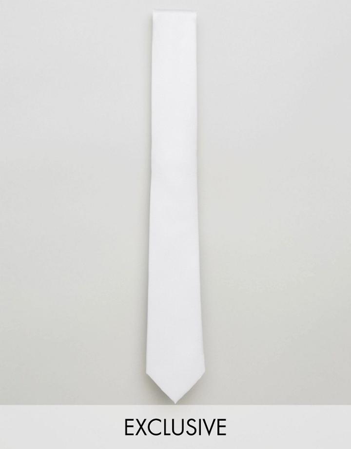 Noose & Monkey Poly Blade Tie - White