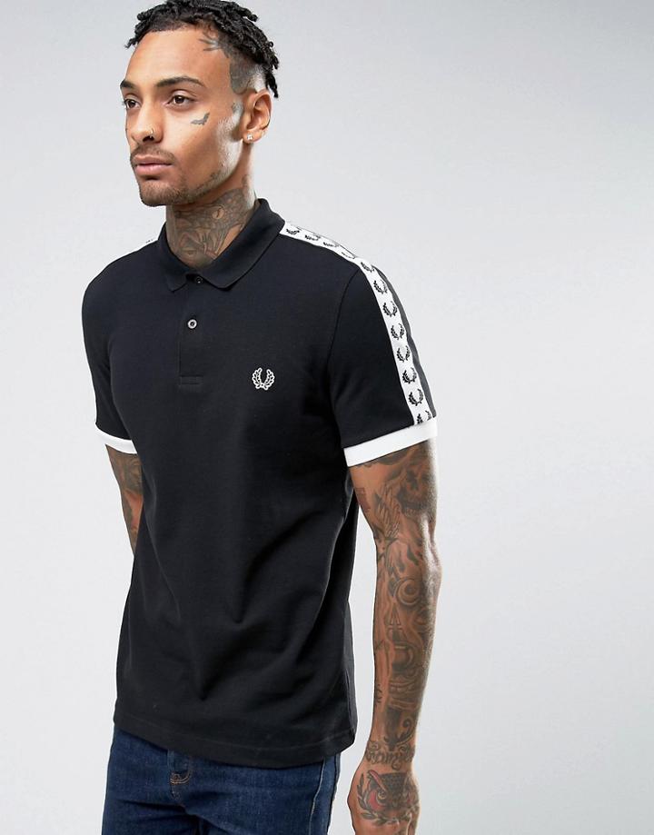 Fred Perry Sports Authentic Polo Shirt In Black - White