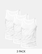 Hugo Boss Crew Neck Tank 3 Pack Regular Fit - White