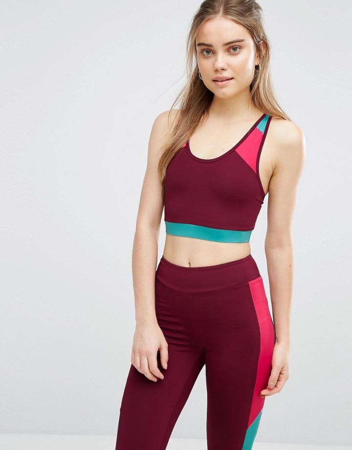 Noisy May Kicks Back Color Block Crop Top - Multi