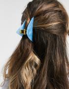 Asos Design Hair Claw In Triangle Shape In Blue Resin-blues