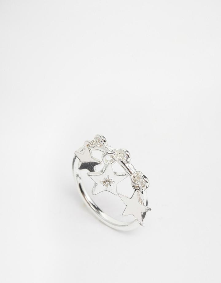 Asos Ditsy Star Charm Ring - Silver
