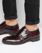 Base London Xxi Nash Leather Monk Shoes - Red