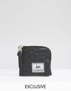 Hype Exclusive Coin Purse In Faux Ostrich Leather - Black