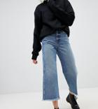 Weekday Crop Wide Leg Jeans With Raw Hem