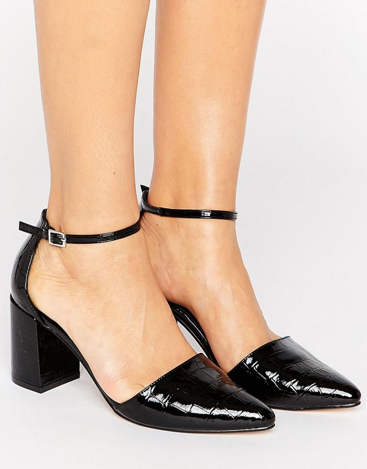 Truffle Collection Block Heel Shoe - Black