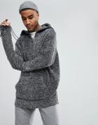 Mennace Oversized Hoodie In Borg - Gray