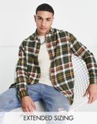 Asos Design 90s Oversized Shirt In Green Heritage Flannel Check