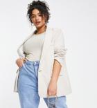 River Island Plus Dad Blazer In Light Beige - Part Of A Set-neutral