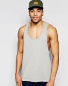 Asos Tank With Extreme Racer Back In Gray - Gray