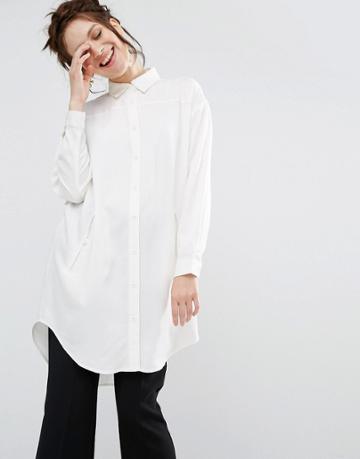 Willow And Paige Longline Shirt - White
