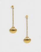 Orelia Gold Plated Shell Drop Earrings