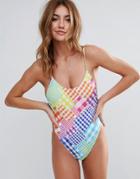 Jaded London Multicoloured Gingham Swimsuit - Multi