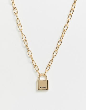 Wftw Padlock Necklace In Gold - Gold