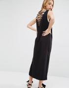Weekday Midi Collum Dress With Cross Back - Black