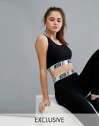 Twerk Out Work It Crop Top With Taping - Black