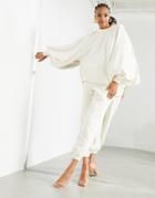 Asos Edition Cuffed Sweatpants In Cream-yellow