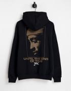 Pull & Bear Tupac Text Print Hoodie In Black