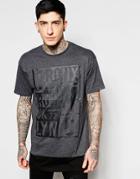 Brave Soul Long Line Bronx T-shirt - Gray