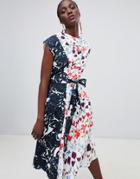 Finery Fenmore Mixed Floral Print Midid Dress-multi