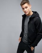 Jack & Jones Tech Longline Zip Up Hoodie With Taping Detail - Black