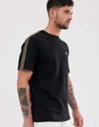 River Island T-shirt With Fluro Tape Detail In Black - Black