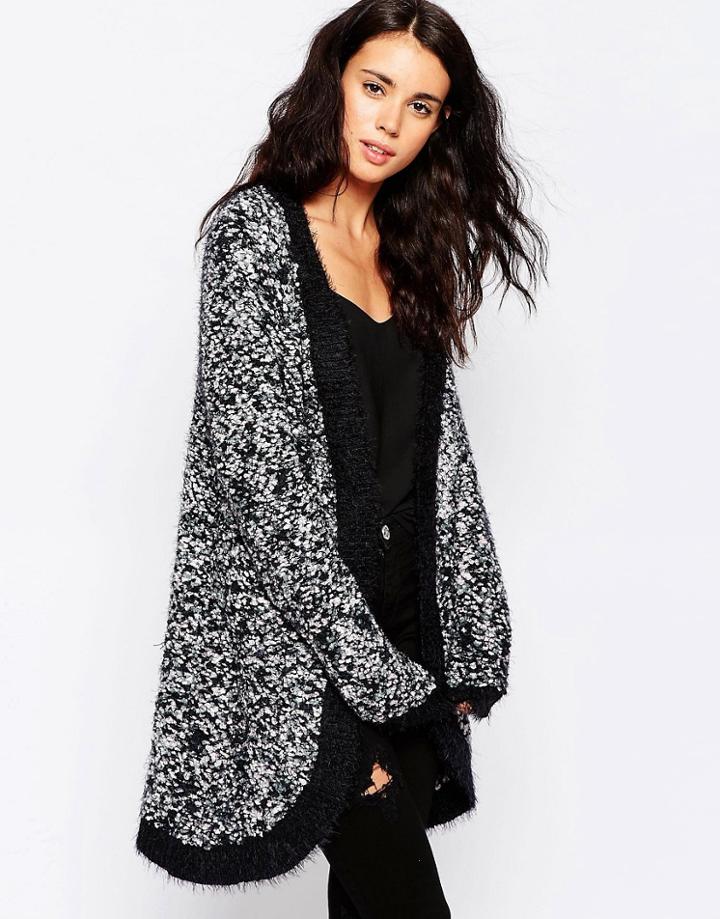 Ichi Animal Print Longline Cardigan - Multi