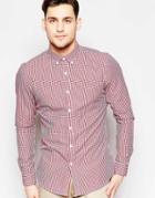 Farah Shirt With Gingham Check Slim Fit - Red