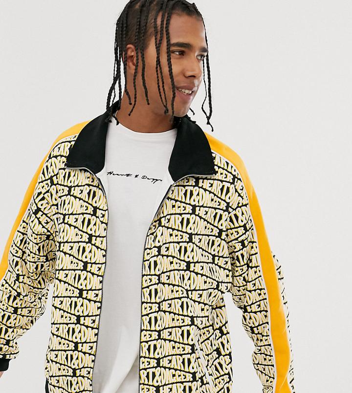 Heart & Dagger Repeat Logo Print Zip Up Jacket