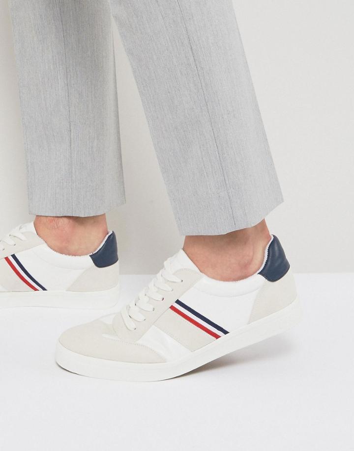 Asos Retro Sneakers With Towelling Lining - White